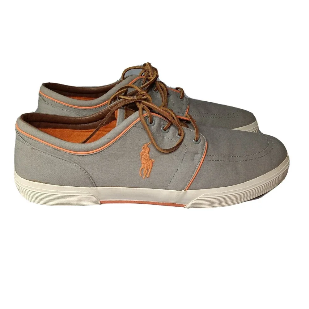 Polo Ralph Lauren Shoes Men's Size 16 D Faxon Low Canvas Sneakers Grey